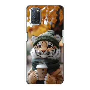 Друкований чохол 'Звірята з кавою' для Oppo A72 (Тигр з кавою)