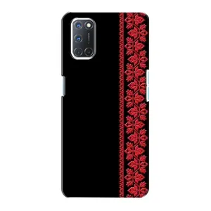 Силиконовый Чехол на Oppo A72 с картинкой Вышиванки (Вышиванка на черном)