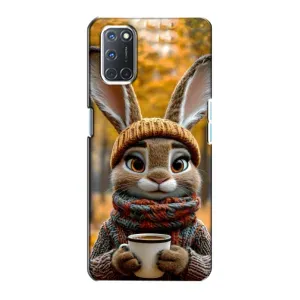 Друкований чохол 'Звірята з кавою' для Oppo A72 (Зайчик з кавою)