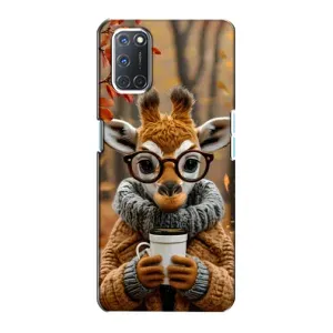Друкований чохол 'Звірята з кавою' для Oppo A72 (Жираф з кавою)