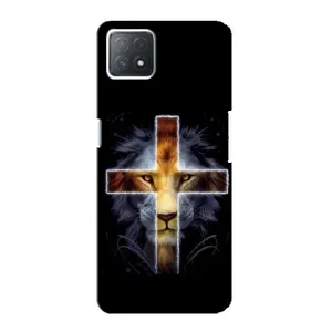 Чехлы для Оппо А73 (5G) (Крест Иисуса) (Иисус Лев)