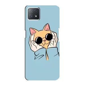 Бампер з зображенням Котиків для Оппо А73 (5G) (КОТИК в окулярах)
