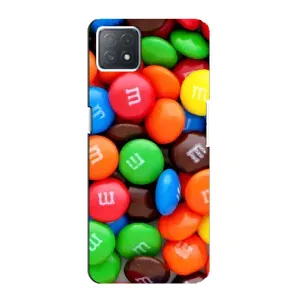 Чехол с изображением вкусной еды для Oppo a73 (5G) (Разноцветные M&M'S)
