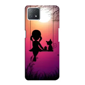 Девчачий Чехол для Oppo a73 (5G) (На качели)