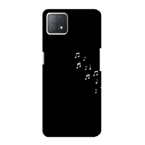 Чехол с картинками на черном фоне для Oppo a73 (5G) (Ноты)