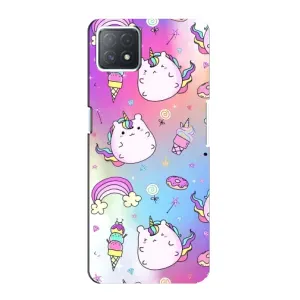 Чехол Unicorn на Oppo a73 (5G) (Радуга и Единорог)