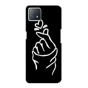 Чохол (Знак сердечка) для Oppo a73 (5G) (Сердечко на чорному)