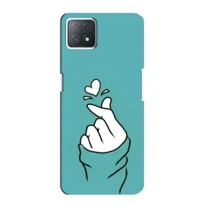 Чохол (Знак сердечка) для Oppo a73 (5G) (Сердечко на бірюзовому)