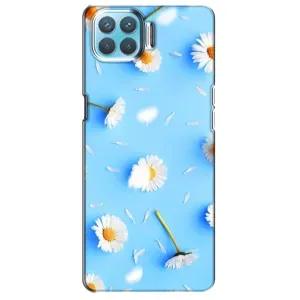 Чохол з Квітами для Oppo A73 (ромашки на блакитному)
