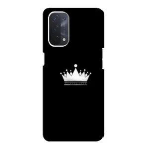 Чохол (Корона на чорному фоні) для Оппо А74 (5G) (Біла корона)