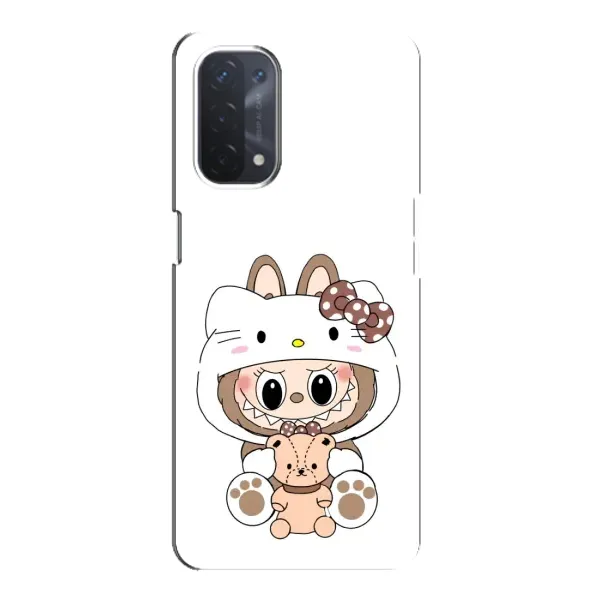 Чехол с рисунком «Белый Лабубу» для OPPO A74 (5G)