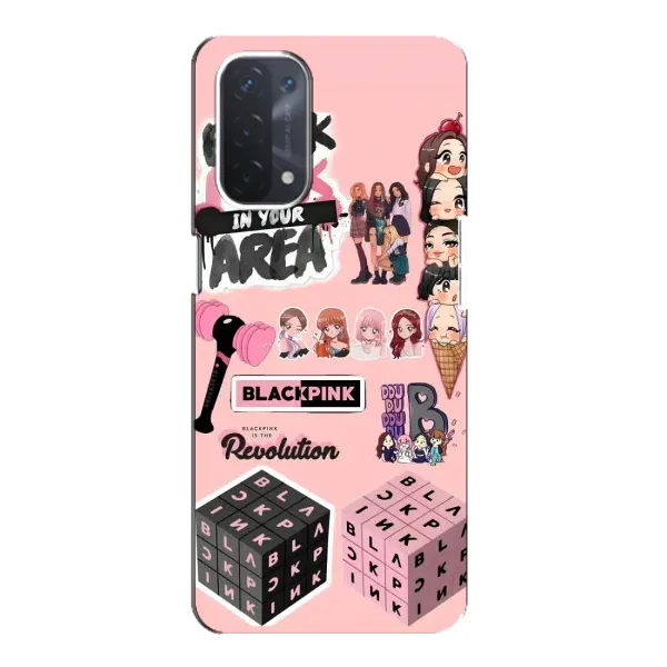 Чехол с рисунком «BLACK PINK коллаж» для OPPO A74 (5G)
