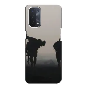 Чехлы на военную тематику для Oppo a74 (5G) (Бой солдат)