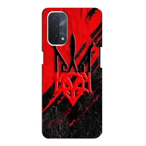 Чехлы УПА (Красно-Чёрный) на Oppo a74 (5G) (Герб в цвете УПА)