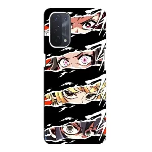 Силіконові чохлі з очіма Anime для Оппо А74 (5G) (Очі на чорному)