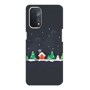 Силіконовий бампер на різдво для Oppo a74 (5G) (Місто зимове)