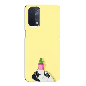 Бампер для Oppo a74 (5G) с картинкой "Песики" (Кактус на голове)
