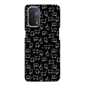 Чехол на тематику: Коты для OPPO A74 (5G) (Котики на черном)