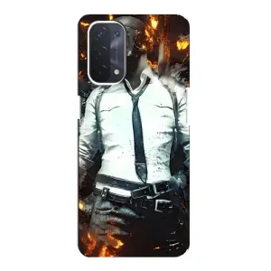 Силиконовый чехол с картинкой "Герой Pubg" на Oppo a74 (5G) (Man Пубг)