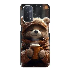 Друкований чохол 'Звірята з кавою' для Oppo a74 (5G) (Ведмедик з кавою)