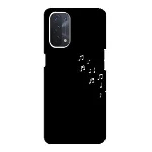 Чехол с картинками на черном фоне для Oppo a74 (5G) (Ноты)