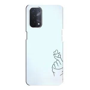 Чохол (Знак сердечка) для Oppo a74 (5G) (Сердечко на блакитному)