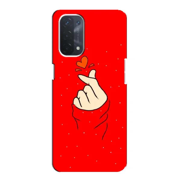 Чехол с рисунком «Сердце на красном» для OPPO A74 (5G)