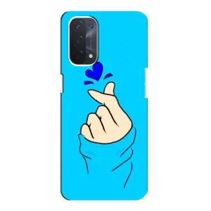 Чохол (Знак сердечка) для Oppo a74 (5G) (Сердечко на синоьому)