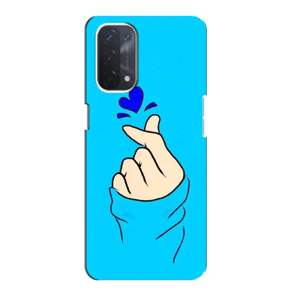 Чехол с рисунком «Сердце на синем» для OPPO A74 (5G)