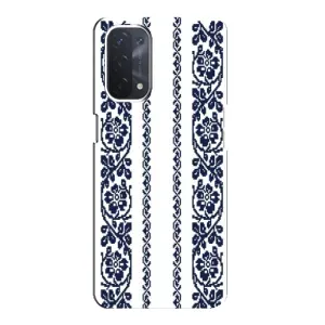 Силиконовый Чехол на Oppo a74 (5G) с картинкой Вышиванки (Синяя вышиванка)