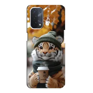 Друкований чохол 'Звірята з кавою' для Oppo a74 (5G) (Тигр з кавою)
