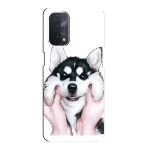 Бампер для Oppo a74 (5G) с картинкой "Песики" (Собака Хаски)
