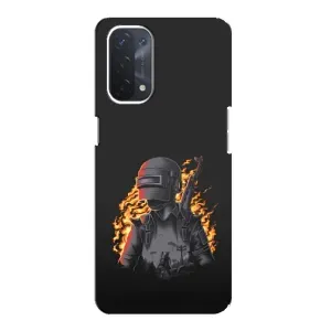 Силиконовый чехол с картинкой "Герой Pubg" на Oppo a74 (5G) (В огне)