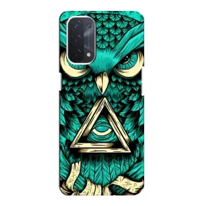 Чехлы с принтом СОВЫ для Oppo a74 (5G) (Зеленая сова)