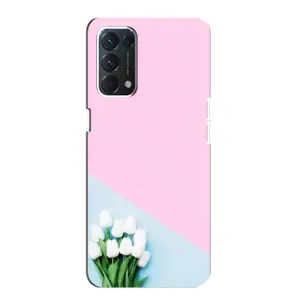 Чехлы с картинкой (Тюльпаны) на Оппо А74 (Белые тюльпаны)
