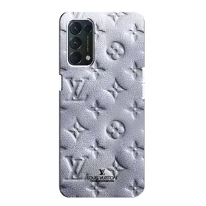 Текстурный Чехол Louis Vuitton для Оппо А74 (Белый ЛВ)