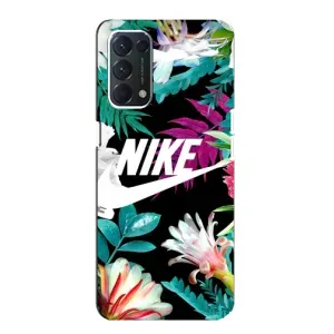 Силиконовый Чехол на OPPO A74 с картинкой Nike (Цветочный Nike)