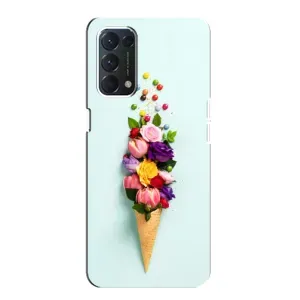 Чехлы с тематикой "ЦВЕТЫ" на OPPO A74 (Цветок-мороженное)