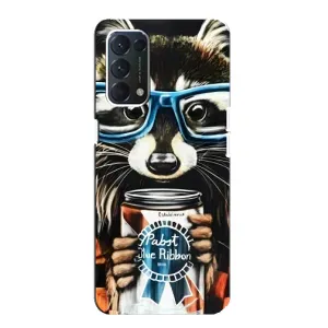 Силиконовый Чехол с Енотами на OPPO A74 (Енот в очках)