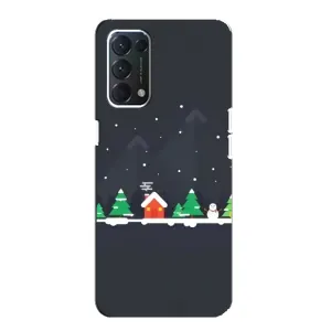 Силиконовый бампер на рождество для OPPO A74 (Город зимний)