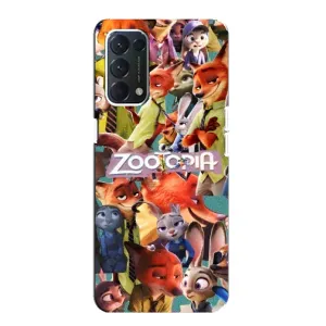 Силіконовий чохол з принтом Зоотрополіс для OPPO A74 (Колаж героїв)