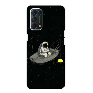 Силиконовый Чехол с принтом "Космонавты" на OPPO A74 (Космонавт на рыбалке)