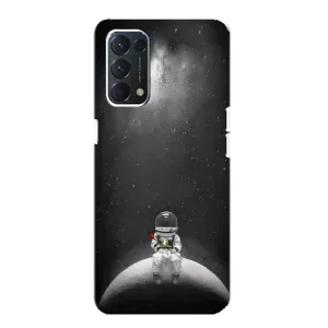 Силиконовый Чехол с принтом "Космонавты" на OPPO A74 (Космонавт романтик)