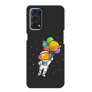 Силиконовый Чехол с принтом "Космонавты" на OPPO A74 (Космонавт с шариками)