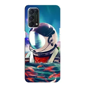 Силиконовый Чехол с принтом "Космонавты" на OPPO A74 (Космонавт в воде)