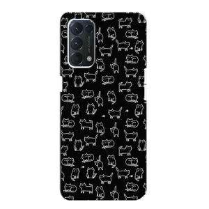 Чехол на тематику: Коты для OPPO A74 (Котики на черном)