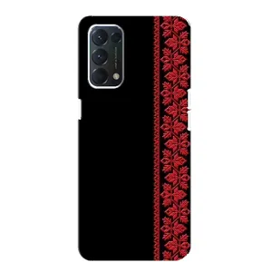 Силиконовый Чехол на OPPO A74 (Красная Вышиванка)