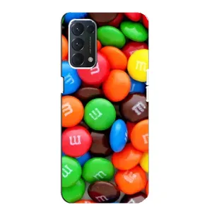 Чохол з зображенням смачної їжі для OPPO A74 (Різнокольорові M&M'S)