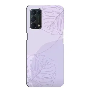 Чехол цветочный дизайн для OPPO A74 (Монстера фиолетовая)