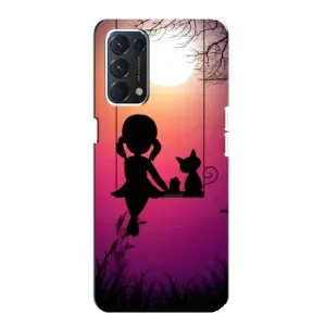 Чехол с рисунком «На качели» для OPPO A74